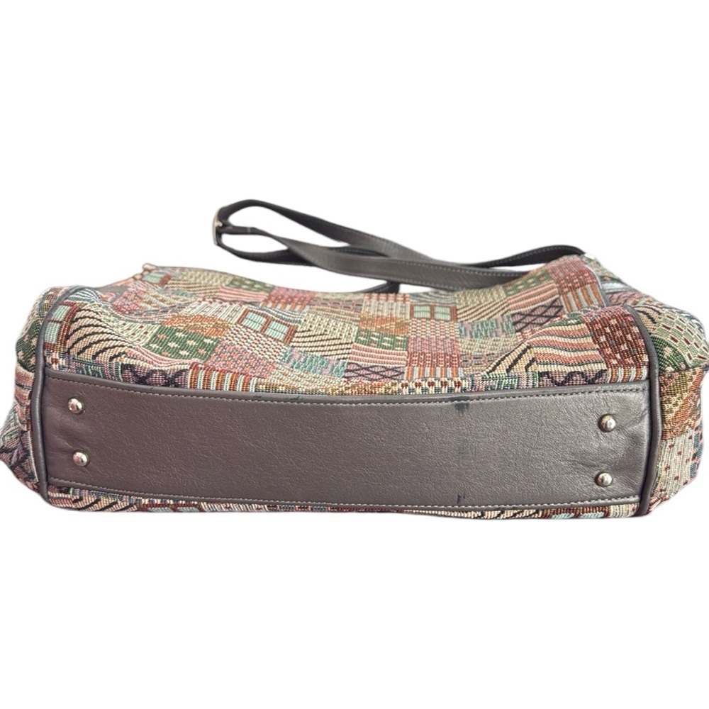 Sas Multi-Color Patchwork Zipper T Purse In Metal… - image 3